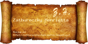 Zathureczky Henrietta névjegykártya