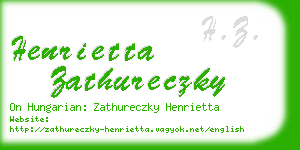 henrietta zathureczky business card